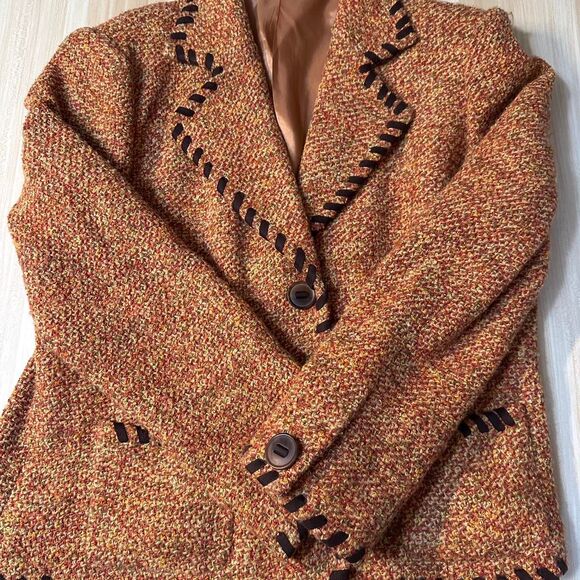 Vintage Austin Reed Tweed Blazer w/ Whipstitch Details - Picture 1 of 7